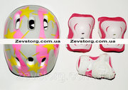 Ролики размер 28-33  Аktiv Sport  защита шлем розовый цвет
